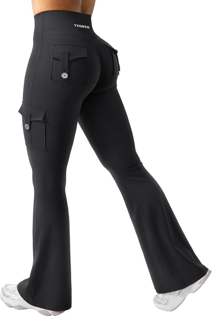 High-Waist Hidden Scrunch Flare Leggings